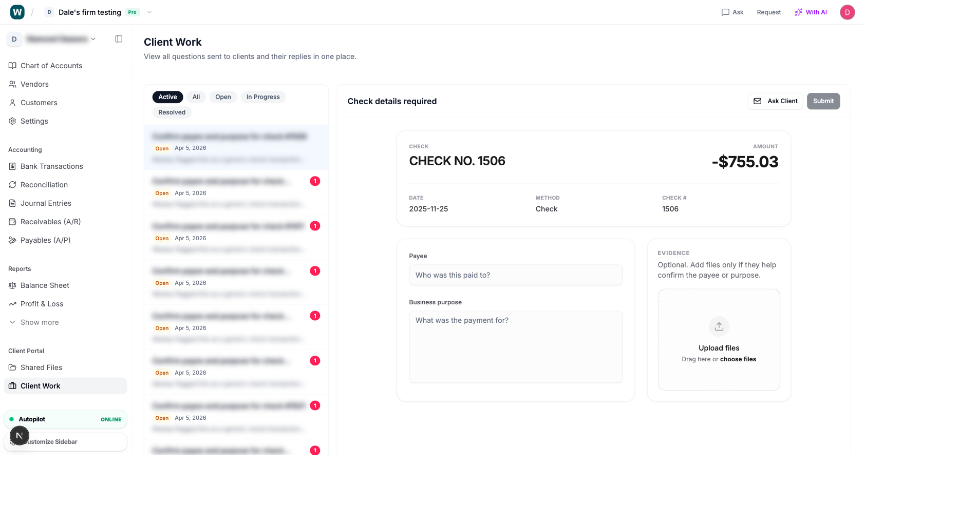 Client work queue in Wesley