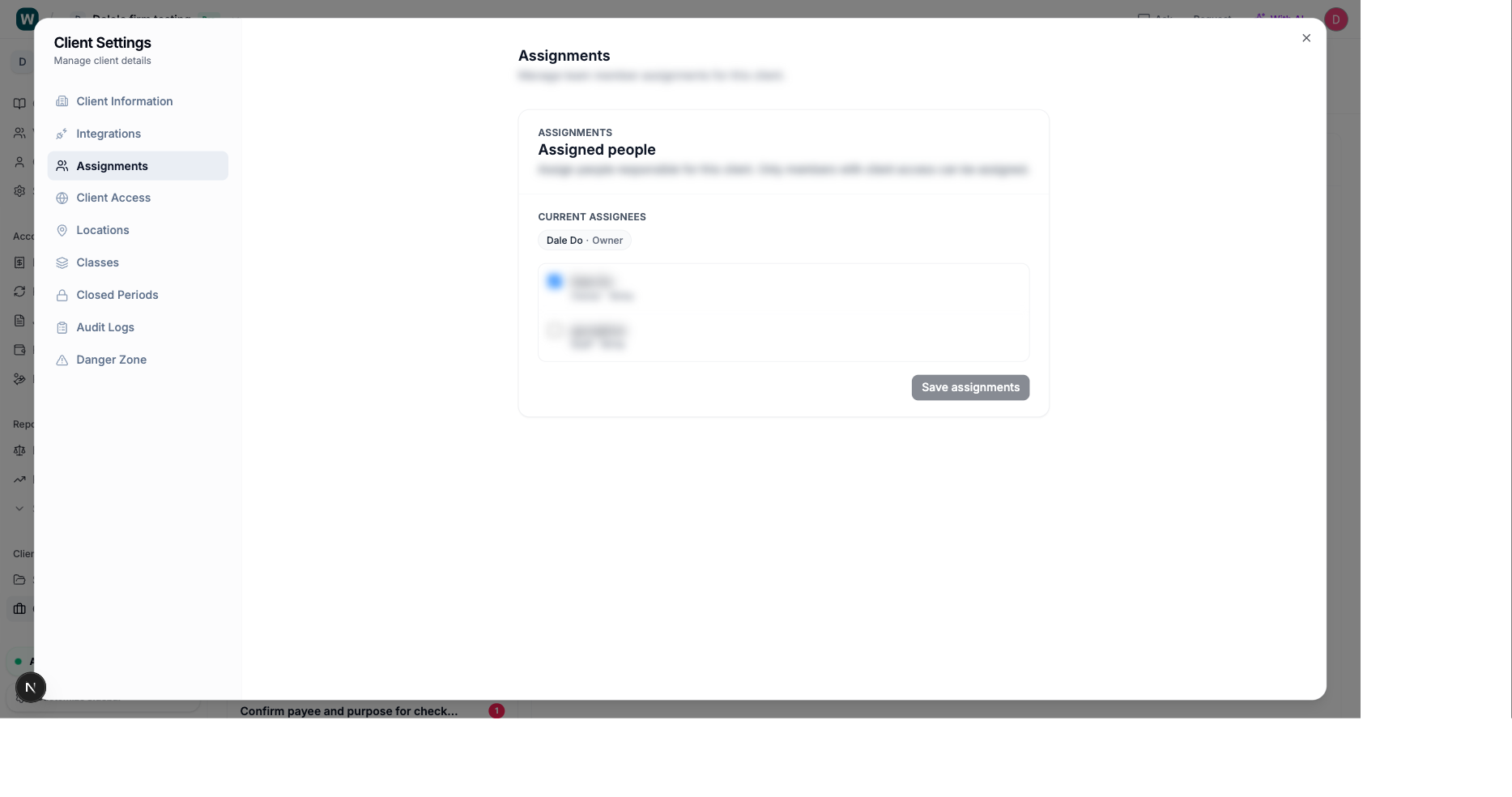 Client assignment controls in Wesley