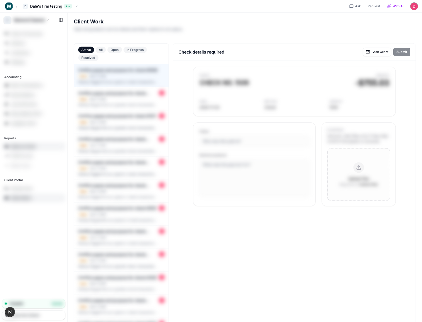 Client Work for ambiguous transactions during tax season bookkeeping cleanup